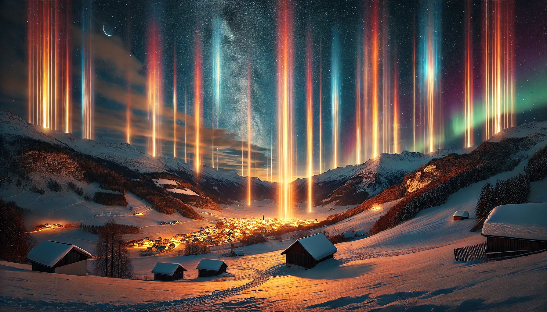 أعمدة الشمس تضيء سماء النمسا: ظاهرة طبيعية نادرة تذهل العالم